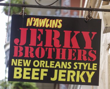 Famous Beef Jerky in New Orleans - NEW ORLEANS, LOUISIANA - APRIL 18, 2016 clipart
