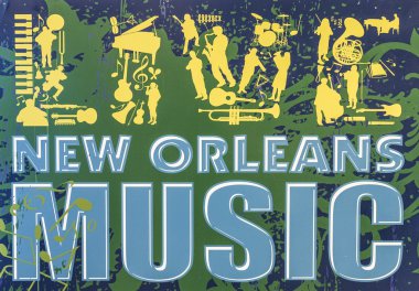 New Orleans müzik işareti - New Orleans, Louisiana - 18 Nisan 2016 yılında yaşamak