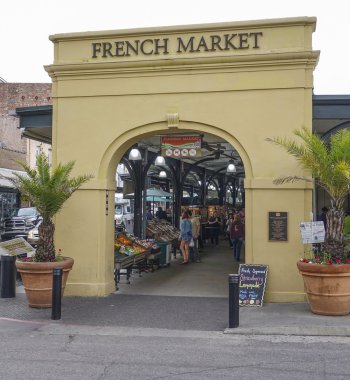 The famous French Market in New Orleans - NEW ORLEANS, LOUISIANA - APRIL 18, 2016 clipart