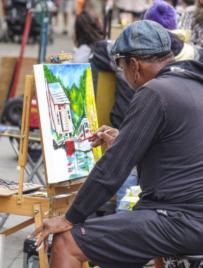 Sokak sanatçı, Jackson Square New Orleans - New Orleans, Louisiana - 18 Nisan 2016