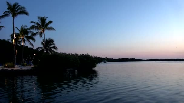 Een prachtige baai in de Florida Keys - avond uitzicht — Stockvideo