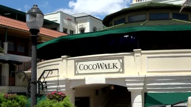 Εμπορικό κέντρο Cocowalk στο Coconut Grove Μαϊάμι — Αρχείο Βίντεο