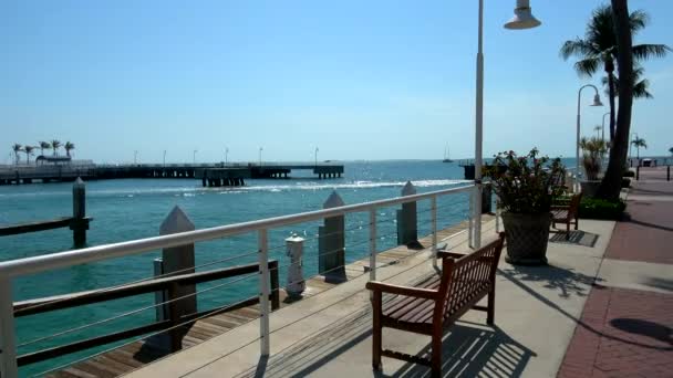 Schöner Pier in Key West an einem sonnigen Tag — Stockvideo