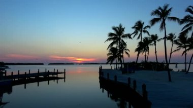 Güney Florida 'da romantik bir iskele - akşam vakti