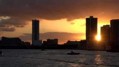 Miami Florida üzerinden günbatımı