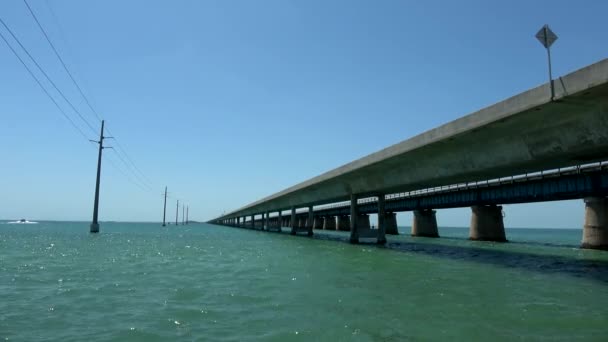 Amazing 7-Mile Bridge in the Florida Keys — Stock Video