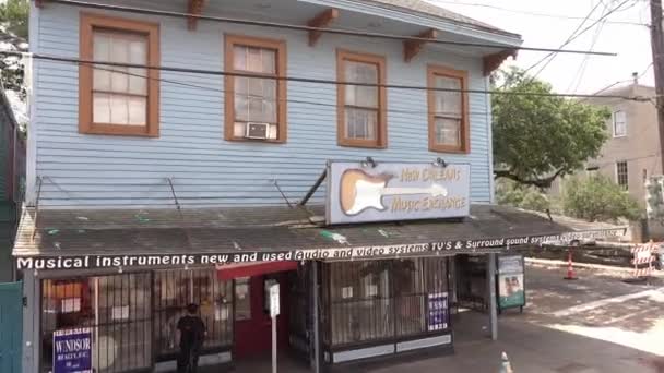 New Orleans Music Exchange Store Magasin Street Nya Orleaner Louisiana — Stockvideo