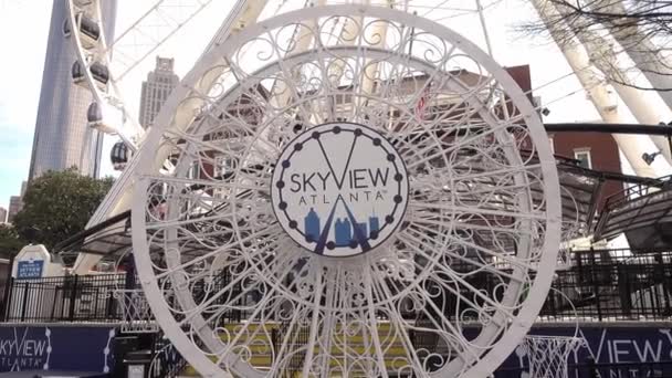 Atlanta Skyview Ferris Wheel Dans Centre Ville Atlanta Georgie Avril — Video