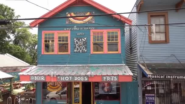 Gyönyörű Hot Dog Étterem New Orleans Magazine Streeten Orleans Louisiana — Stock videók