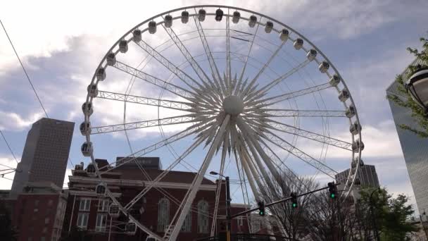 Atlanta Skyview Ferris Wheel Downtown Atlanta Georgia Aprile 2016 — Video Stock