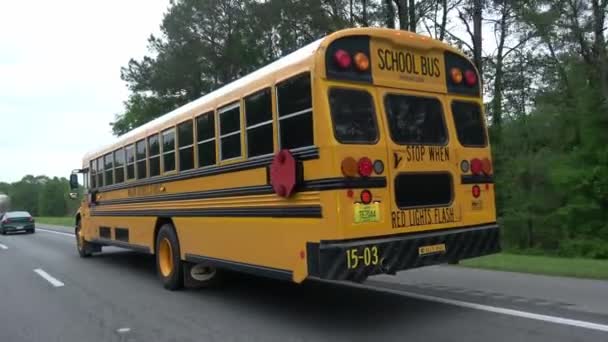 Conduite Autobus Scolaire Dans Centre Ville Atlanta Atlanta Georgie Avril — Video