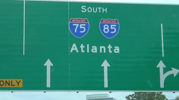 Panneaux Signalisation Atlanta Sur Autoroute Atlanta Georgie Avril 2016 — Video