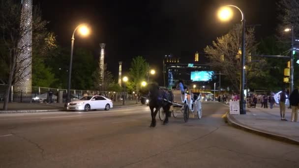 Stadt Atlanta Straßenansicht Bei Nacht Atlanta Georgien April 2016 — Stockvideo