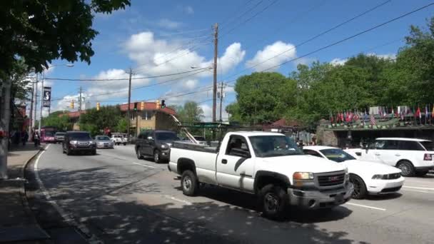 Tageszeit Luftaufnahmen Des Verkehrs Atlanta City Atlanta Usa Juni 2019 — Stockvideo