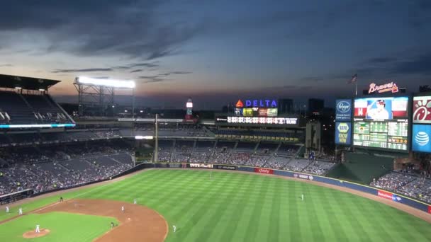 Přeplněný Baseballový Stadion Turner Field Atlanta Spojené Státy Americké Června — Stock video