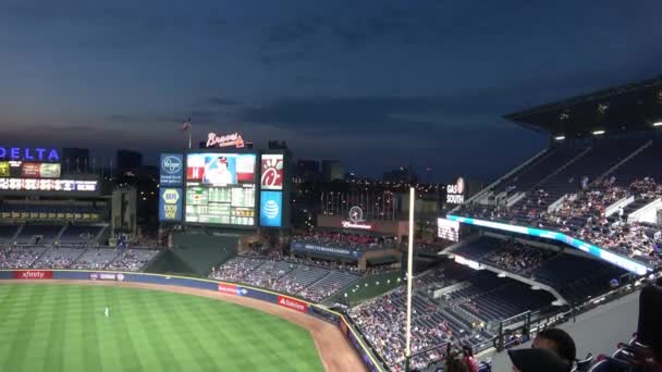 Přeplněný Baseballový Stadion Turner Field Atlanta Spojené Státy Americké Června — Stock video