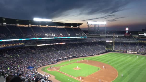 Crowded Turner Field Baseball Stadion Atlanta Usa Juni 2016 — Stockvideo