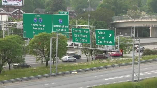 Day Time Aerial Footage Traffic Atlanta City Atlanta Usa June — Stock Video