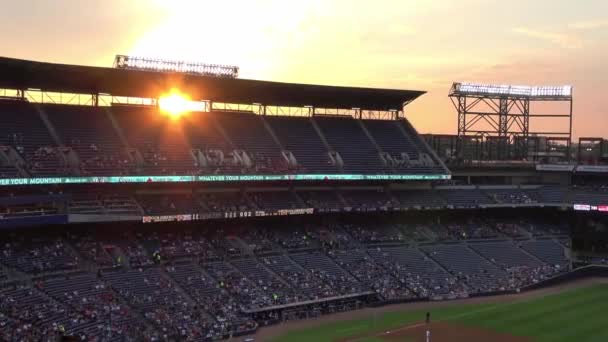 Kalabalık Turner Field Beyzbol Stadyumu Atlanta Abd Haziran 2016 — Stok video