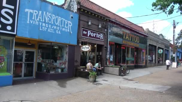 Καταστήματα Στο Little Points Τρίμηνο Στην Ατλάντα Ατλαντα Γεωργια Απριλιου — Αρχείο Βίντεο