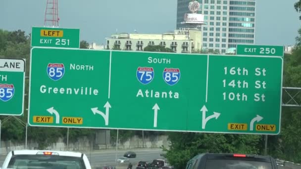 Imágenes Aéreas Del Tráfico Durante Día Atlanta City Atlanta Estados — Vídeos de Stock