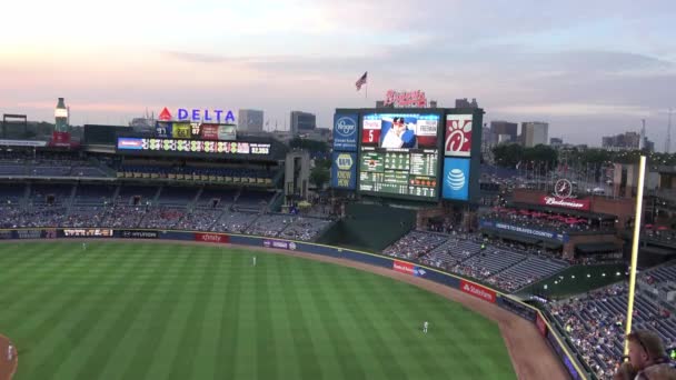 Přeplněný Baseballový Stadion Turner Field Atlanta Spojené Státy Americké Června — Stock video