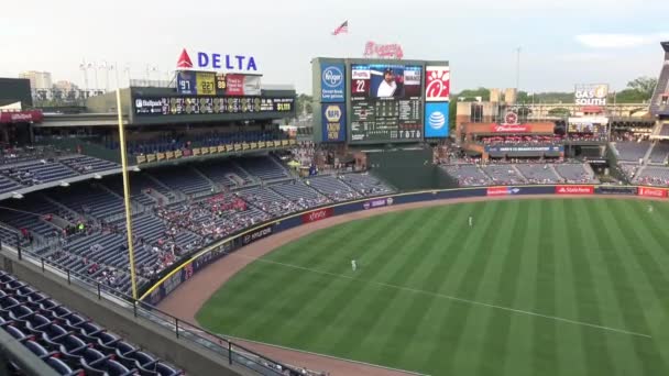 Crowded Turner Field Baseball Stadion Atlanta Usa Juni 2016 — Stockvideo