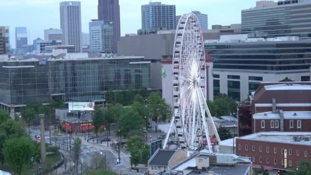 Atlanta Skyview Ferris Wheel Downtown Atlanta Georgia Aprile 2016 — Video Stock