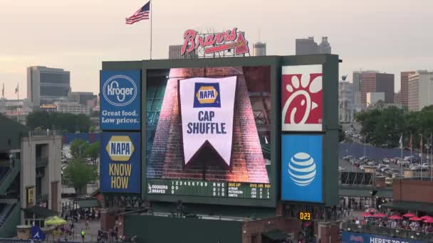 Überfülltes Turner Field Baseballstadion Atlanta Vereinigte Staaten Juni 2016 — Stockvideo