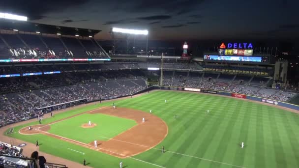 Přeplněný Baseballový Stadion Turner Field Atlanta Spojené Státy Americké Června — Stock video