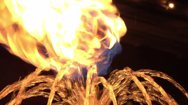 Siyah Arkaplanda Yanan Ateş — Stok fotoğraf