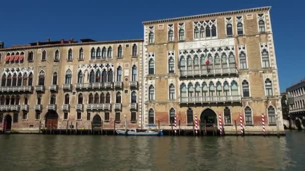 Campanile tornet och Doges Palace vid Markusplatsen i Venedig Italien — Stockvideo