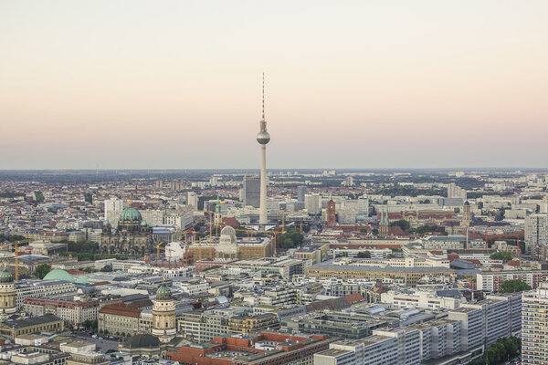 Aerial view over the city of Berlin Germany