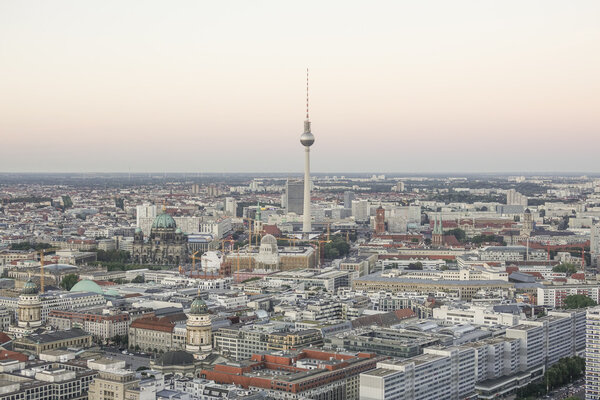 TV Tower in the city center of Berlin - aerial view