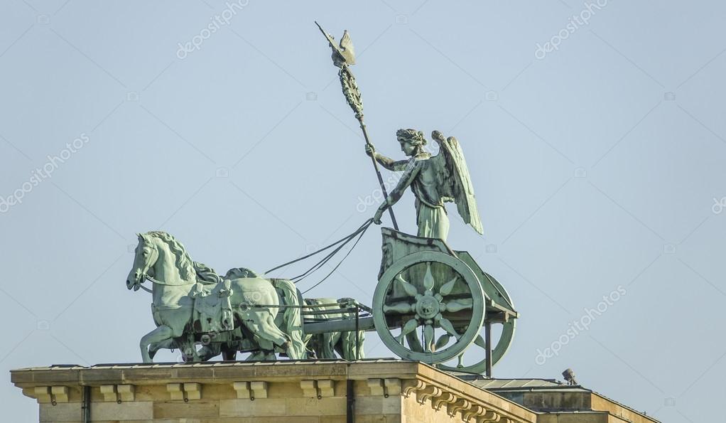 Quadriga Statue On Famous Brandenburg Gate In Berlin Brandenburger Tor Stock Photo Image By C 4kclips