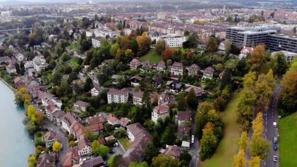 Город Берн сверху - столица Швейцарии — стоковое видео