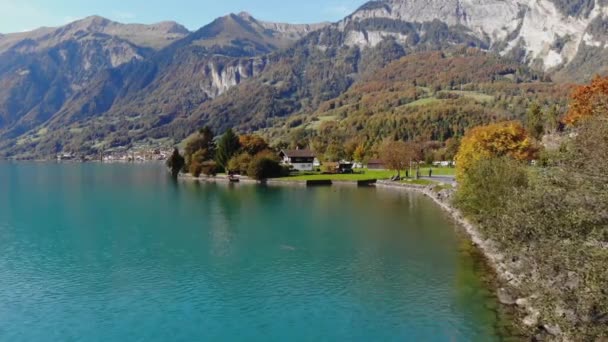 Brienz városa Svájcban felülről — Stock videók