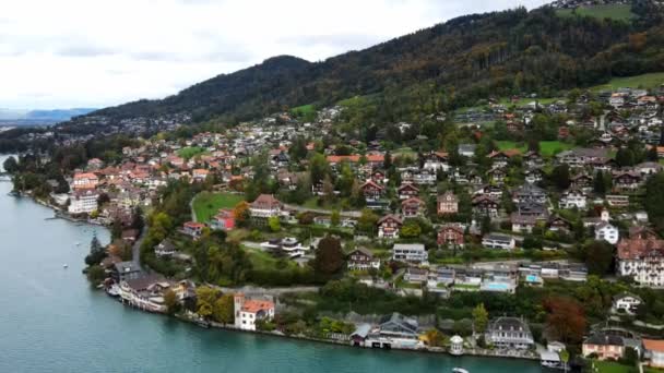 Prachtig Thunermeer in Zwitserland — Stockvideo
