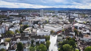 Basel İsviçre üzerinde hava manzarası