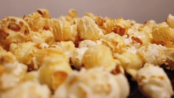 Verse popcorn close-up schot — Stockvideo