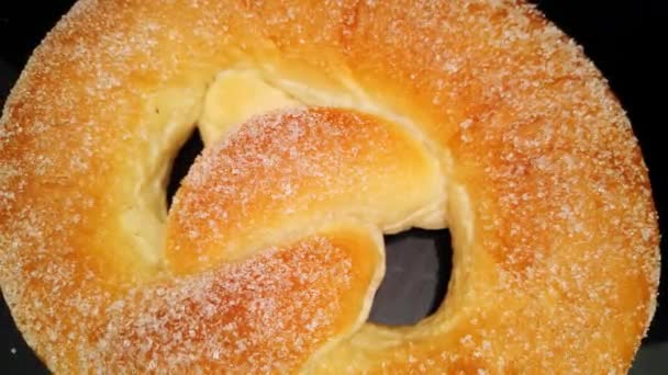 Büyük tatlı şekerli kraker - yakın çekim — Stok video