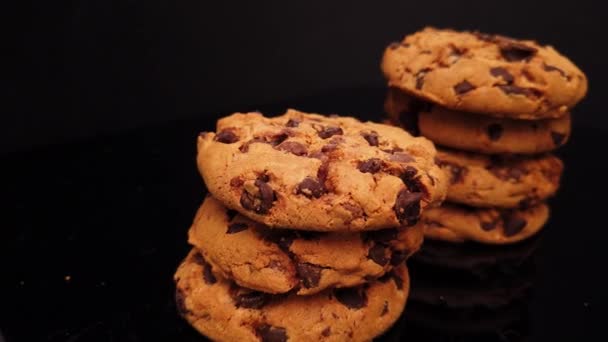 おいしいアメリカのチョコレートチップクッキー — ストック動画