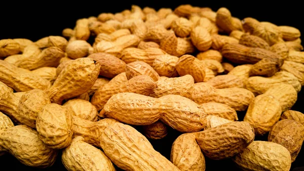 Roasted peanuts in close up