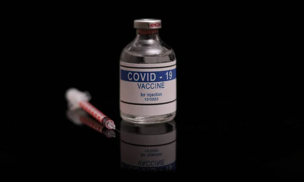 Corona Vaccine Covid Impfstoff Isolierte Flasche — Stockfoto