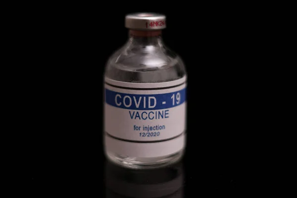 Vaccin Covid Injectabil Flacon Izolat Vaccin Virus Corona — Fotografie, imagine de stoc