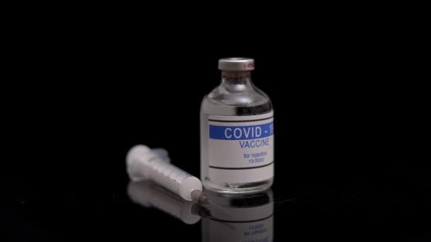 Covid Vaccin Injectable Flacon Isolé Vaccin Contre Virus Corona — Video