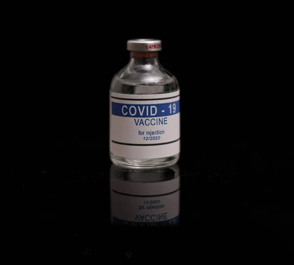 Covid Impfstoff Zur Injektion Isolierte Flasche Mit Coronavirus Impfstoff — Stockfoto