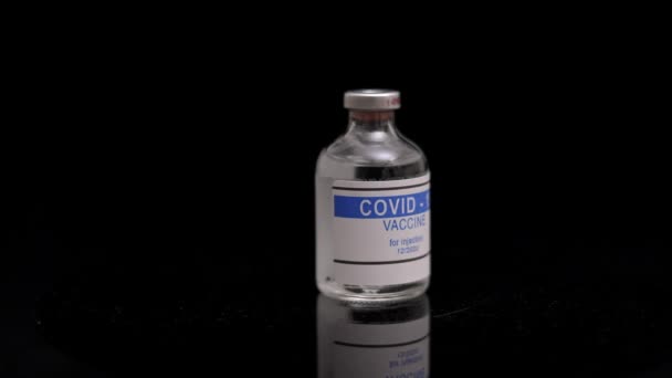 Corona Vaccine Covid Impfstoff Isolierte Flasche — Stockvideo