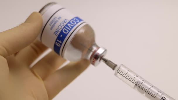 Corona Covid Vaccin Vul Injectie — Stockvideo