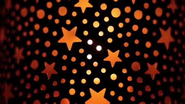 Bir mum ve yıldızlı Noel arkaplanı — Stok video